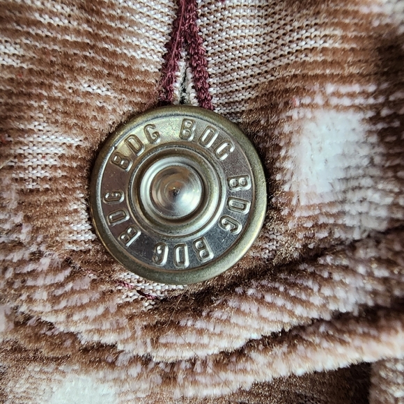 Urban Outfitters BDG Tapestry Trucker Jacket Button Front Brown Cream Size Small - Picture 12 of 15